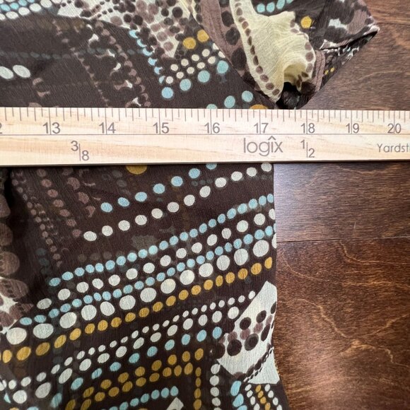 J Jill Womens Brown Silk Polka Dot Popover Blouse Size XSP Petite Short Sleeve - Picture 12 of 12